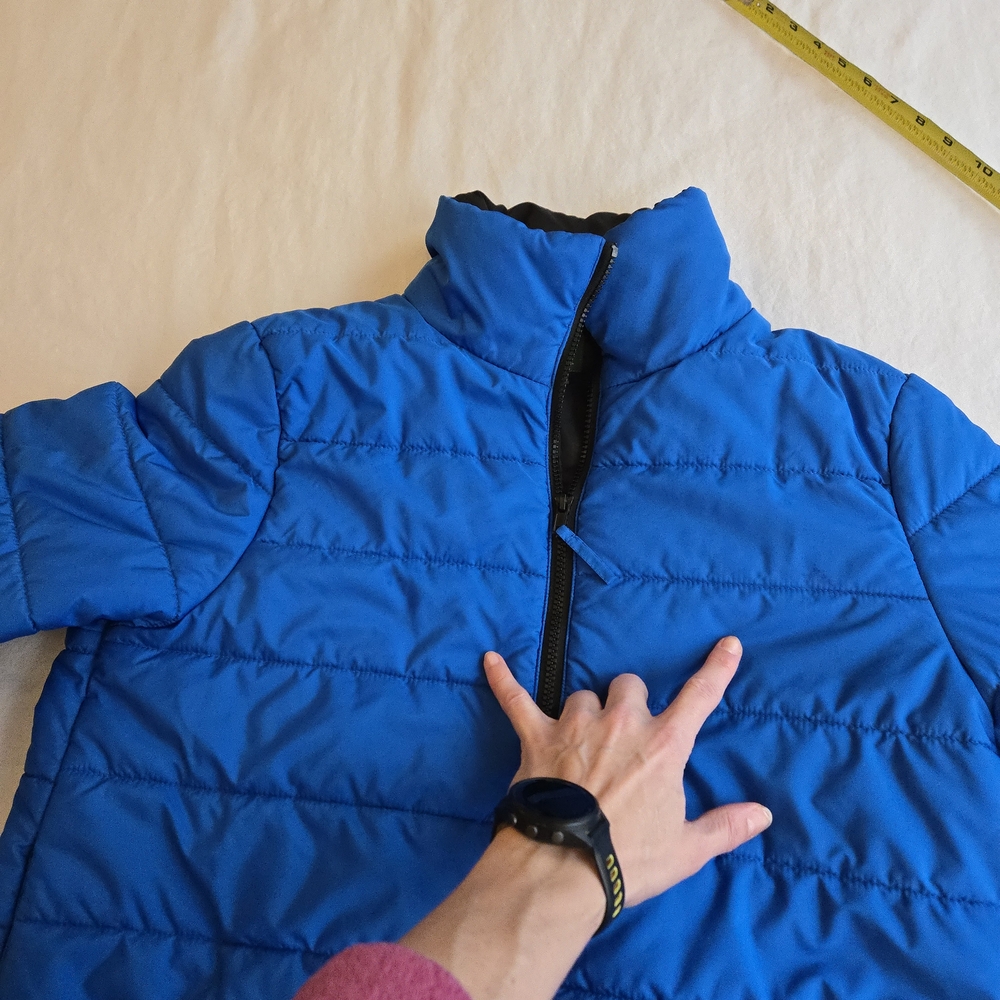Wild Fable Electric Blue Zip Front Quilted Puffer Jacket Boxy High Collar MI3 - Picture 9 of 15